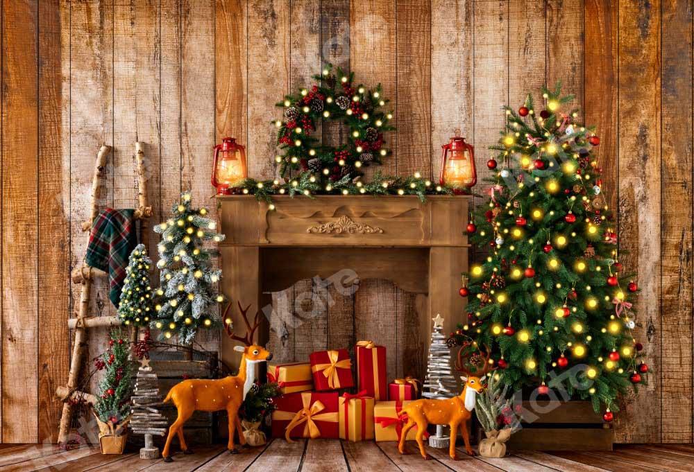 Kate Weihnachten Geschenke Hintergrund Kranz Elch von Emetselch - Kate Backdrop.de