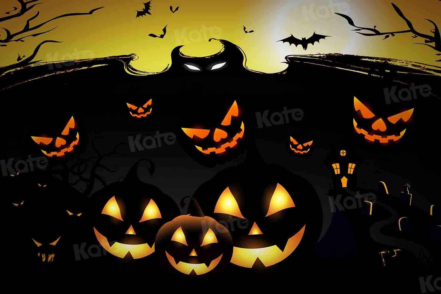 Kate Halloween Hintergrund Kürbis für Fotografie von Chain Photography