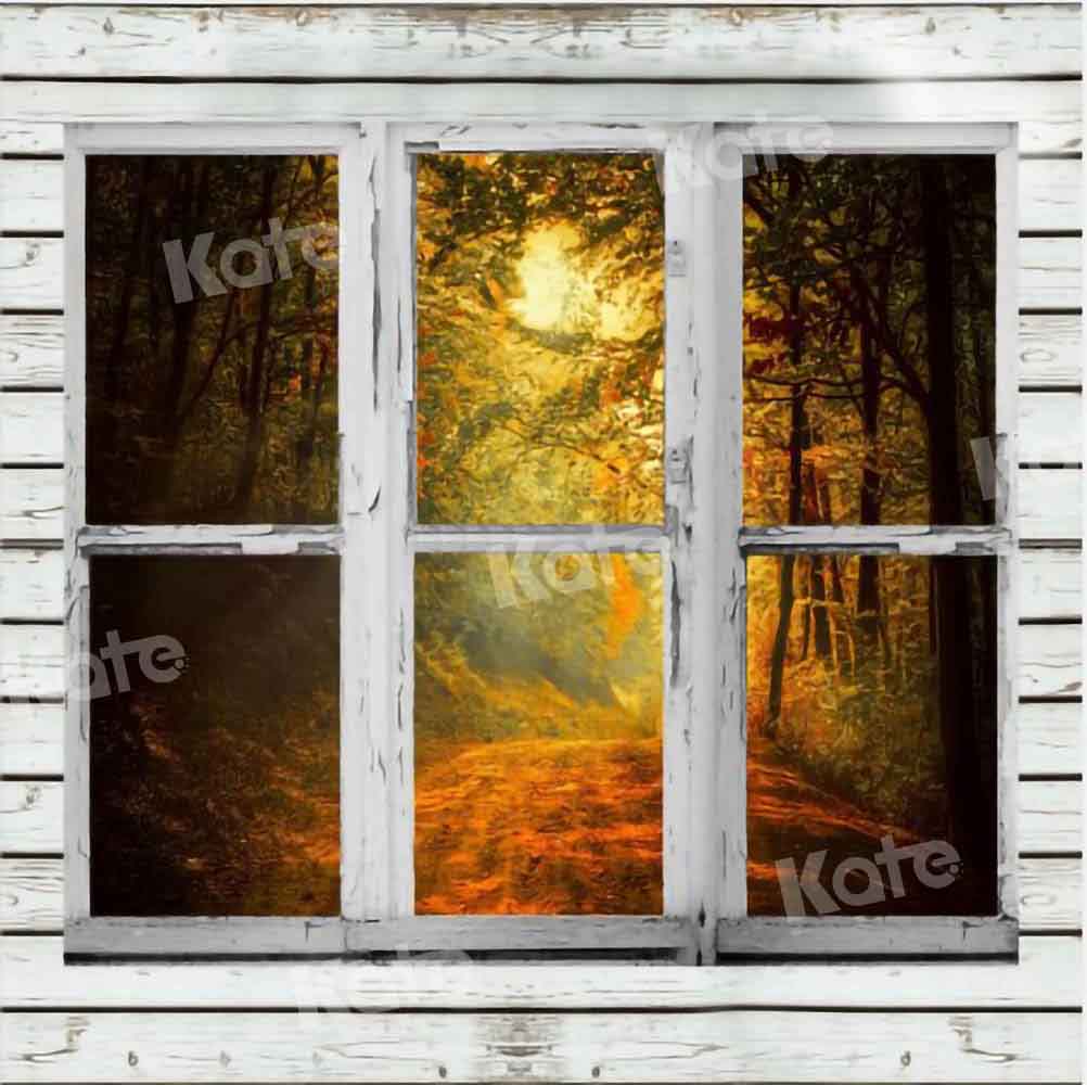 Kate Herbst Wald Hintergrund Fenster für Fotografie von Chain Photography