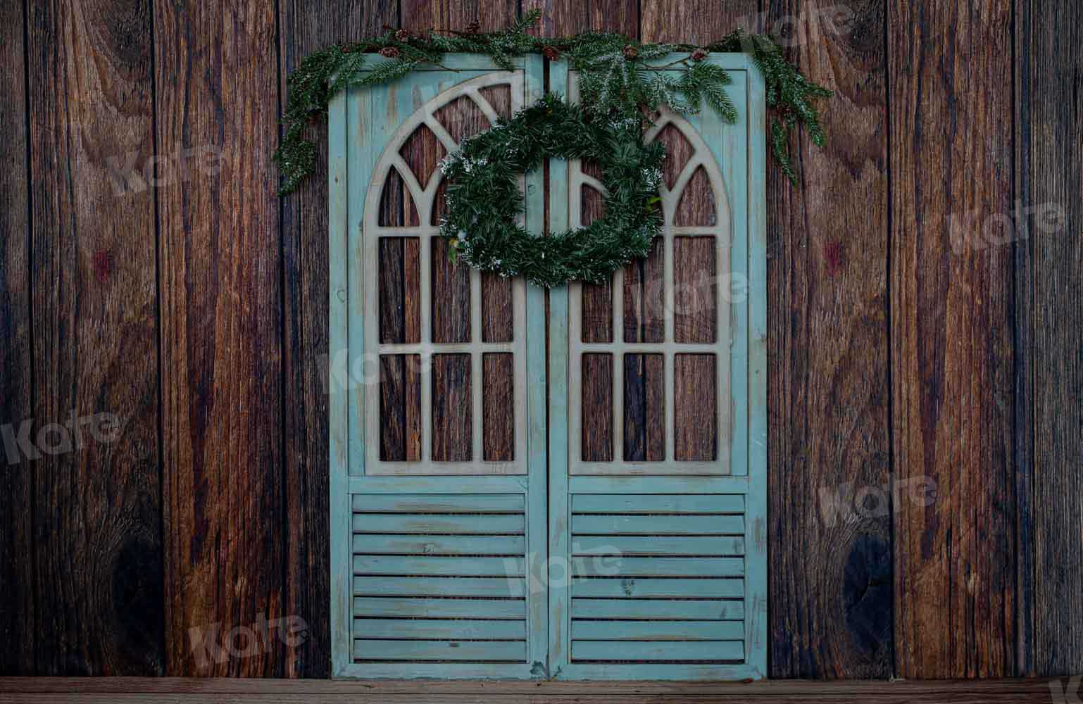 Kate Weihnachten Scheunentor Holz Hintergrund Tür von Emetselch