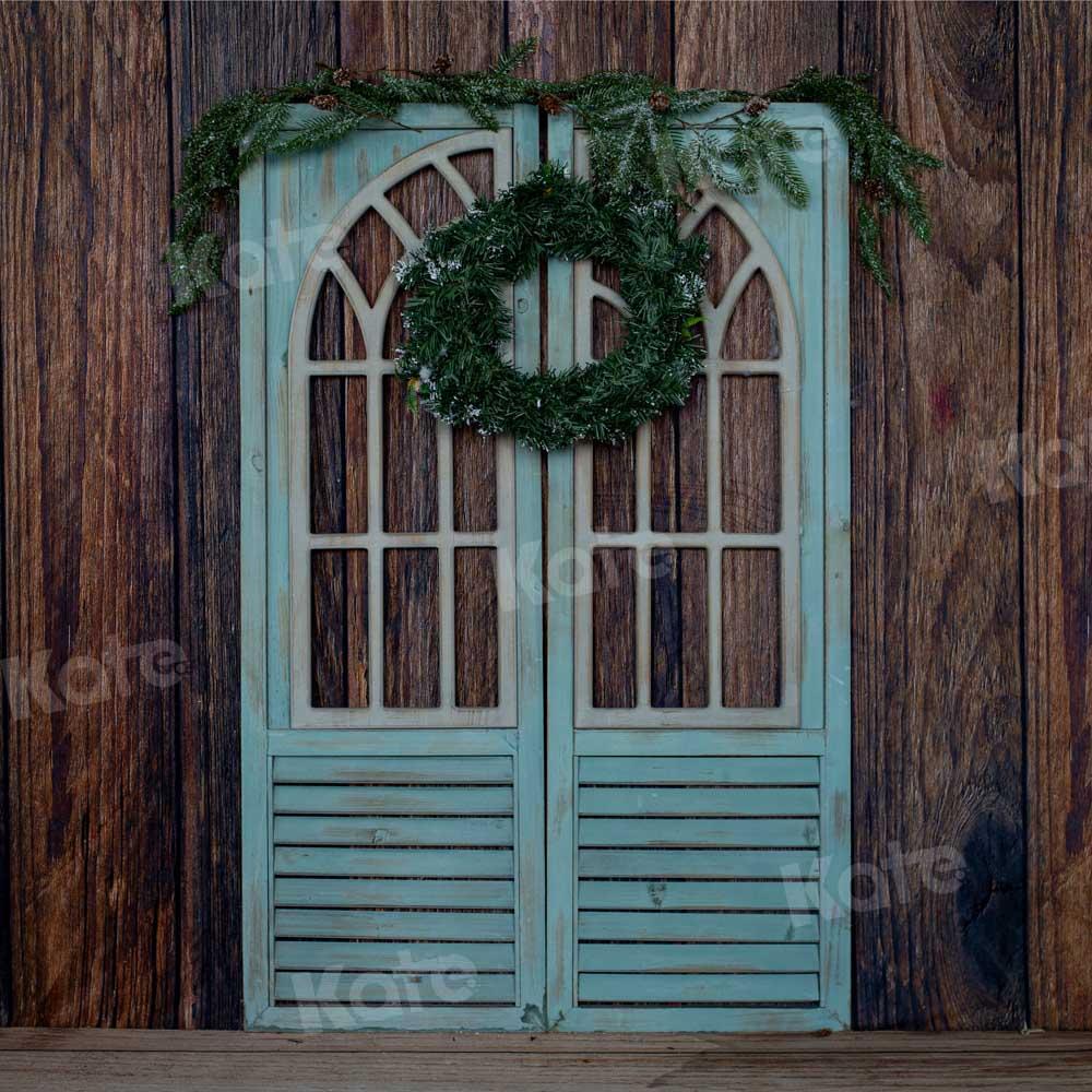 Kate Weihnachten Scheunentor Holz Hintergrund Tür von Emetselch