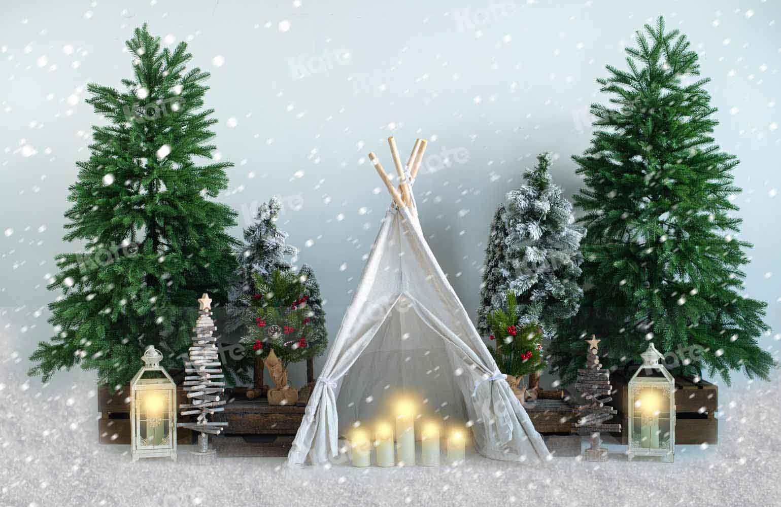Kate Weihnachten Schnee Zelt Hintergrund  von Emetselch