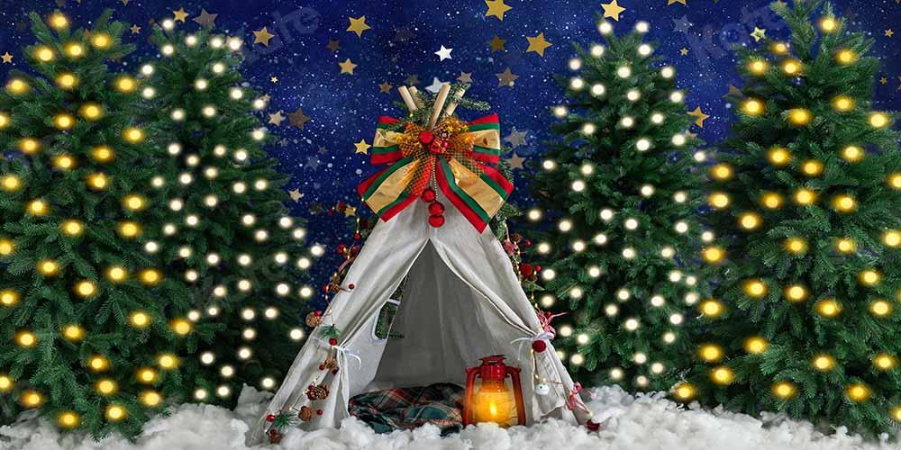 Kate Weihnachten Winter Hintergrund Zelt Stern Nacht von Emetselch