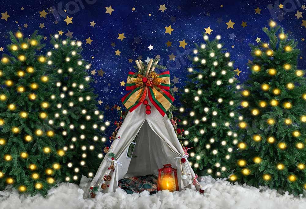 Kate Weihnachten Winter Hintergrund Zelt Stern Nacht von Emetselch
