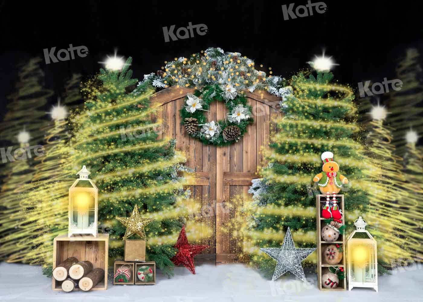 Kate Weihnachten Wunderschön Hintergrund Scheunentor von Emetselch