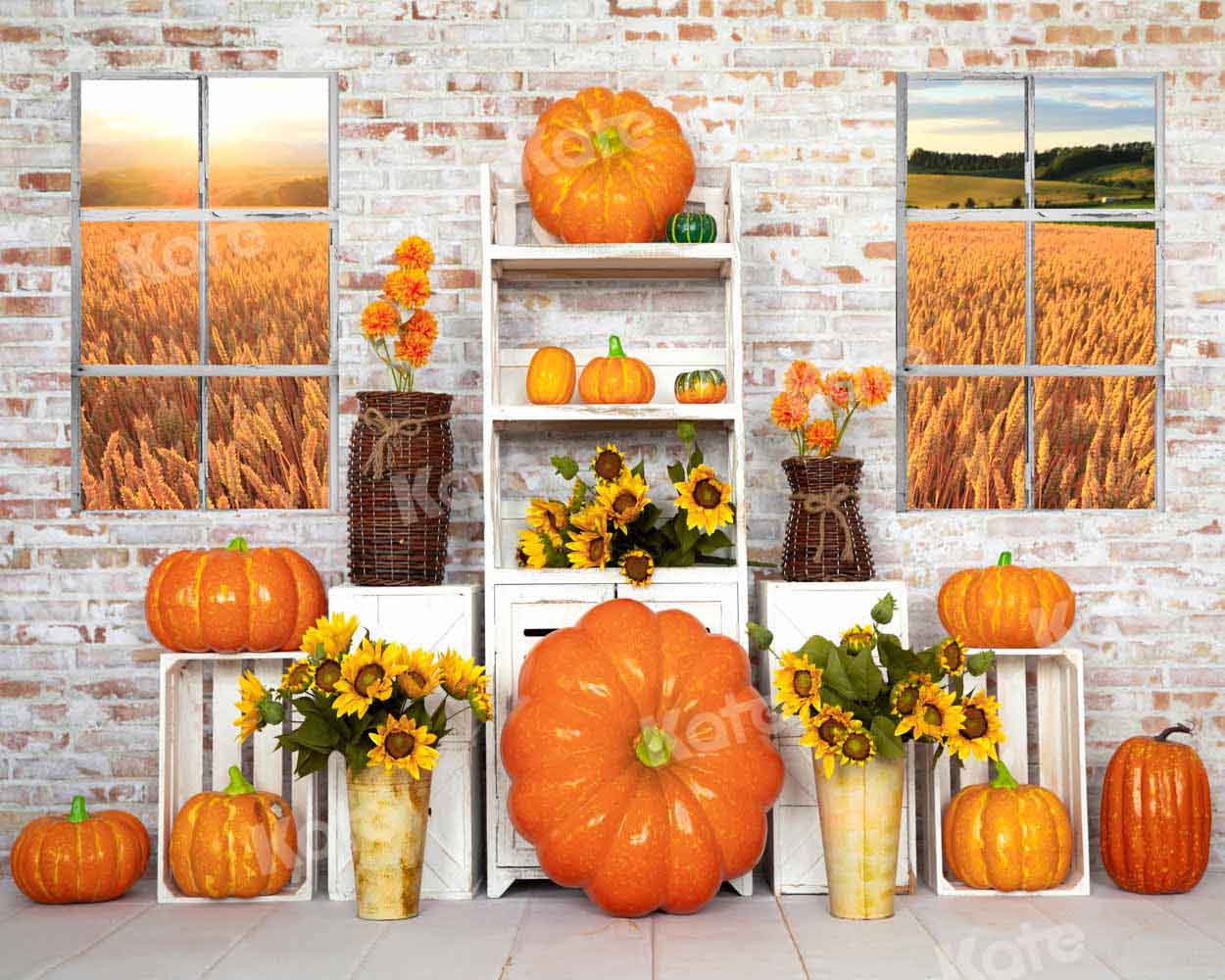 Kate Herbst Kürbis Hintergrund Halloween Wand von Emetselch - Kate Backdrop.de