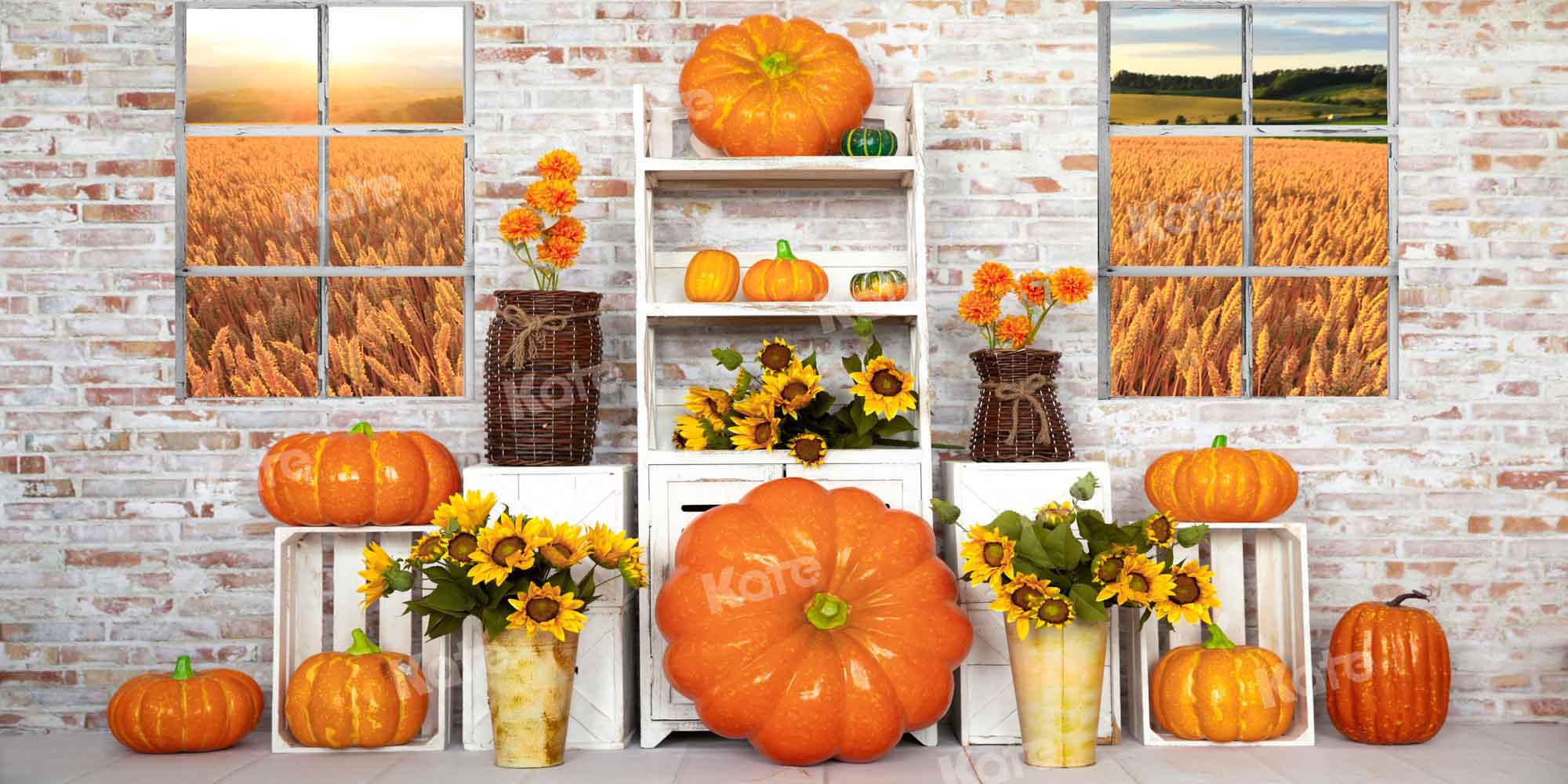 Kate Herbst Kürbis Hintergrund Halloween Wand von Emetselch - Kate Backdrop.de