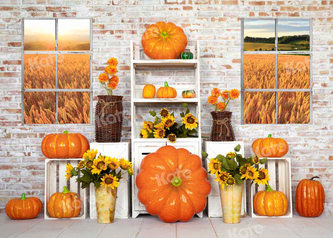 Kate Herbst Kürbis Hintergrund Halloween Wand von Emetselch - Kate Backdrop.de