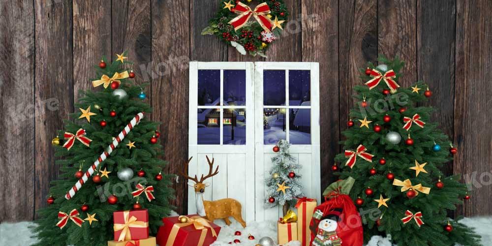 Kate Weihnachten Geschenke Hintergrund Scheunentor Holz von Emetselch