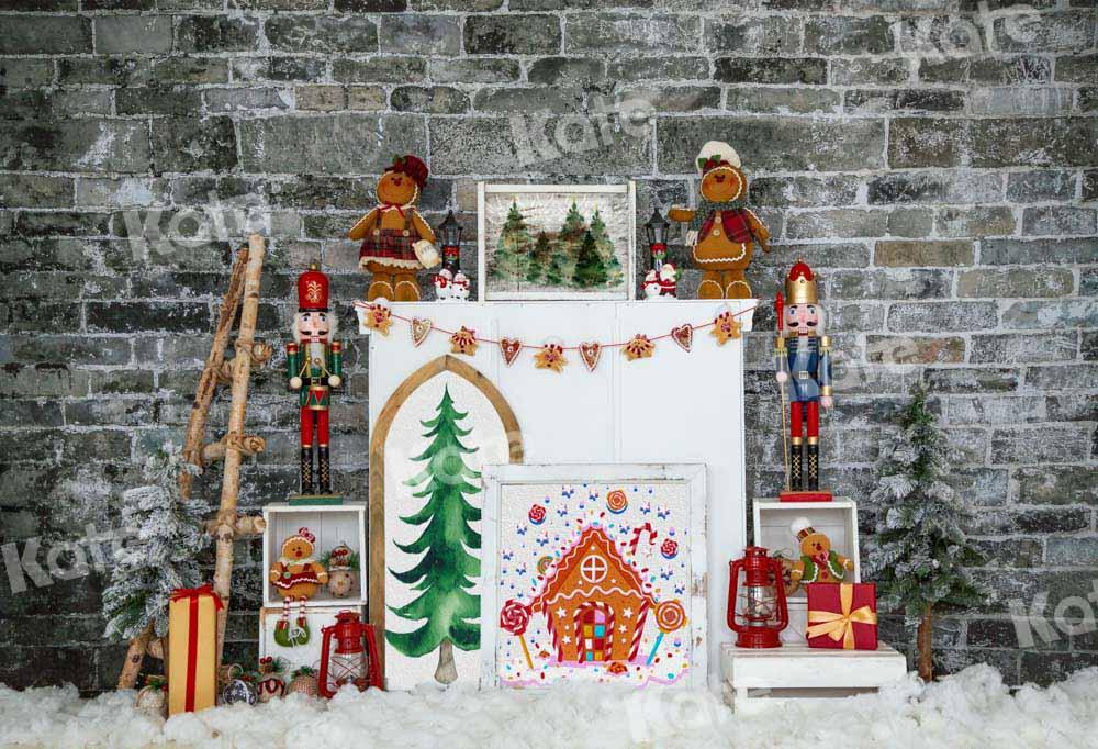 Kate Weihnachten Schnee Hintergrund Lebkuchenhaus von Emetselch