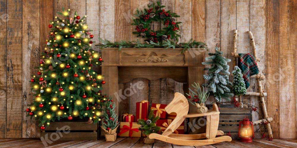 Kate Weihnachten Pferde Hintergrund Kranz Holz von Emetselch
