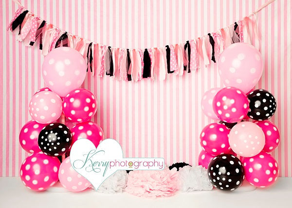 Kate Schwarze rosa Luftballons Geburtstag  Hintergrund für die Fotografie von Kerry Anderson - Kate Backdrop.de