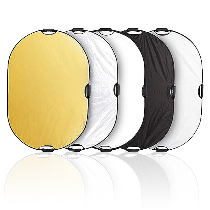 5-in-1 Lichtreflektor mit Griffen Oval für Studioscheibe - Kate Backdrop.de
