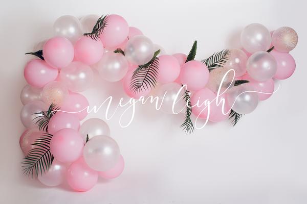 Kate rosa Luftballons Girlande Geburtstag Hintergrund für Fotografie von Megan Leigh Photography