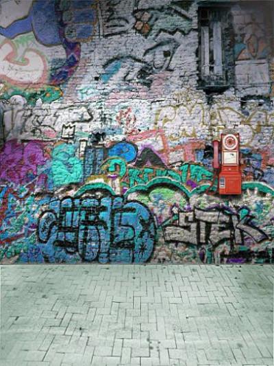 Katebackdrop：Kate Broken Walls Printed For Children Graffiti Photography Backgrounds