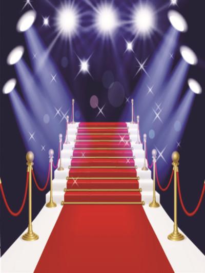 Katebackdrop：Kate Children Blue Sky Light Red Carpet Backdrops
